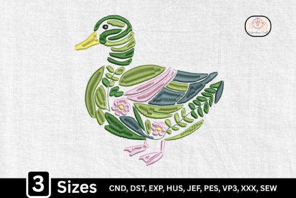 Botanical Floral Duck Embroidery Design Review