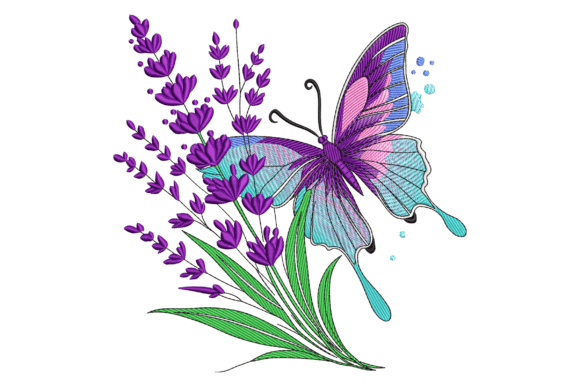 Butterfly with Lavender Flowers: An Embroidery Review
