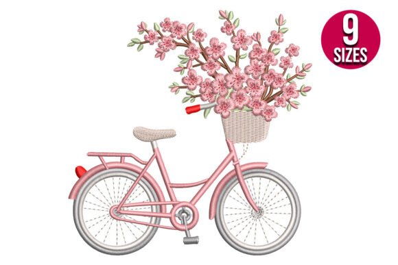 Cherry Flowers Bike: A Floral Bicycle Embroidery Review