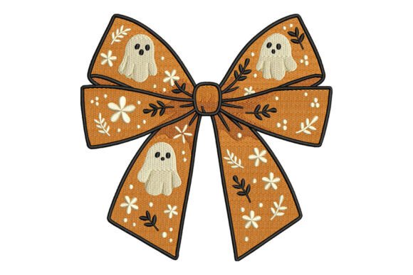 Cute Ghost Halloween Bow Embroidery: A Seasonal Staple