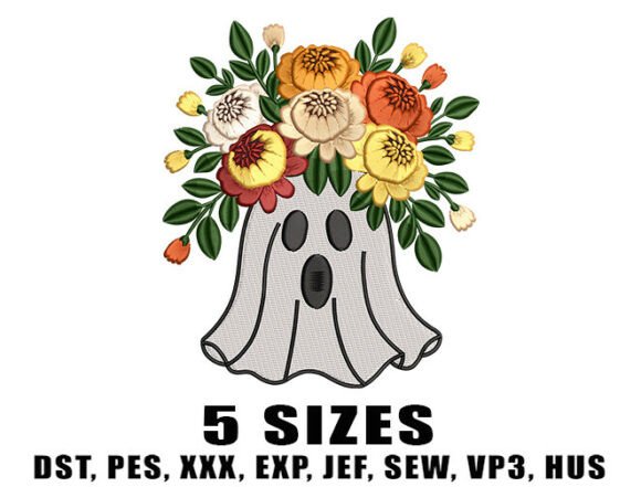 Floral Sheet Ghost Embroidery: Sweet & Spooky Gift Stitch