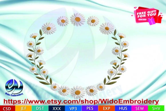 Flower Frame Embroidery Design