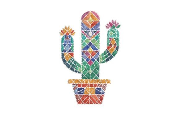 Mosaic Cuctus: A Vibrant Embroidery Design Review for Sellers