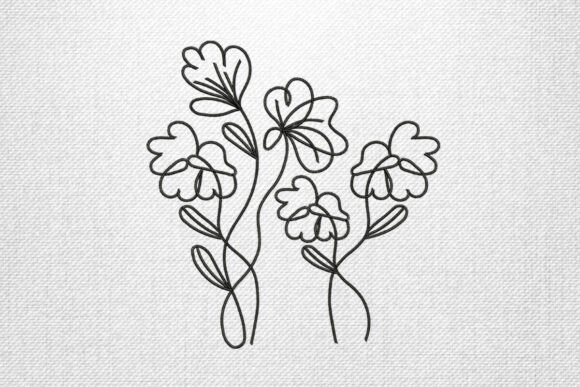 One Line Flowers: Designer Review for Boutique Sweatshirt Embroidery