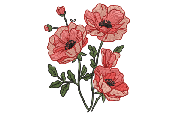 Poppy Flowers Embroidery Design Review for Real Projects