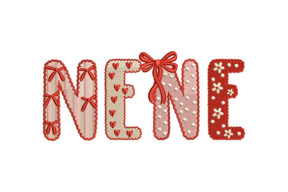 Red Pink NENE Text with Bow and Flowers: An Embroidery Review