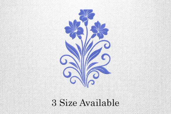 Reviewing Blue Floral Swirl Embroidery Design for Small Business