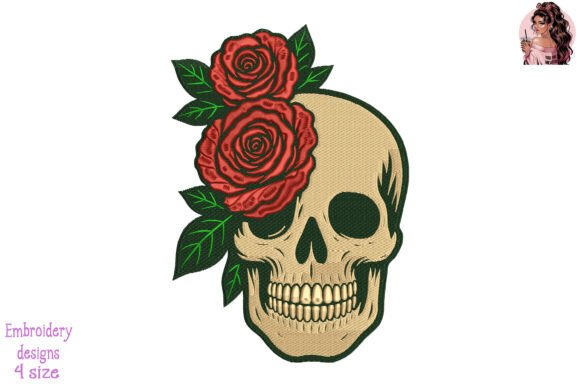 Skull and Roses Embroidery
