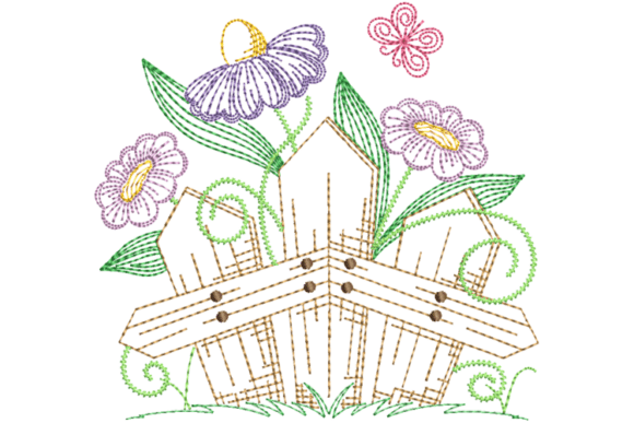 Spring Fence and Flowers Embroidery File: A Designer's Review