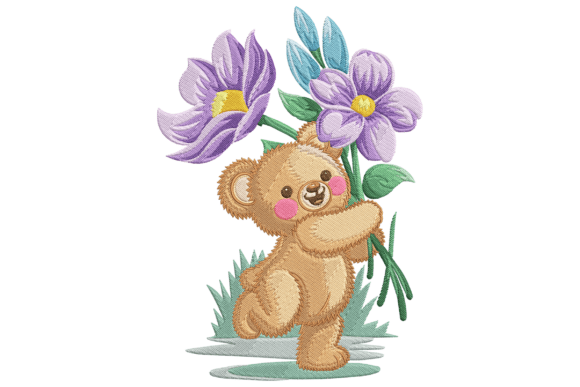 Teddy Bear with Flowers: A Seasonal Embroidery Review